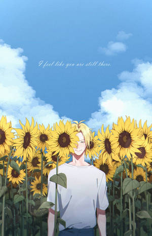 Banana Fish Ash Lynx Auringonkukka taustakuva — Moto Pad Taustakuvat