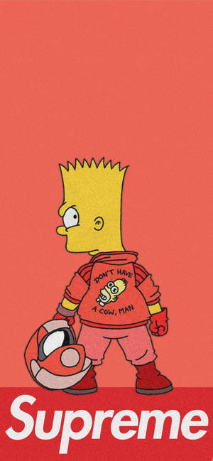 Bart Simpson Orange Supreme — iPhone 13 Pro Taustakuvat