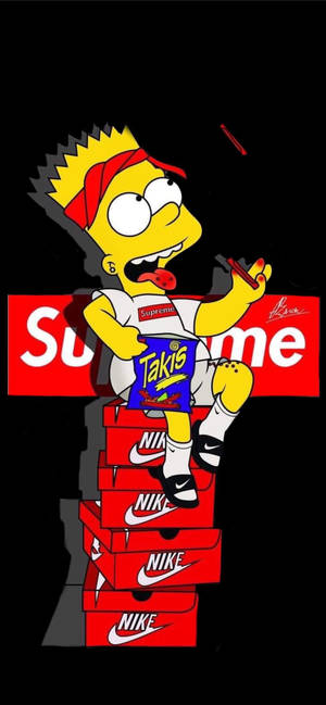 Bart Simpson Red Supreme — Galaxy S25 FE Taustakuvat