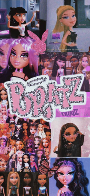 Bratz-nukkejen valokuvakollaasi taustakuva — iPhone Air Taustakuvat