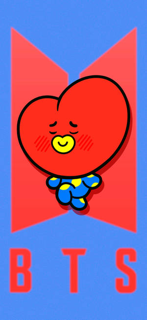 BT21 Tata BTS-logolla -taustakuva — iPhone 14 Plus Taustakuvat
