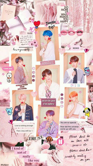 BTS Aesthetic - Jäsenet ruusun kanssa — Bts estetiikka Taustakuvat