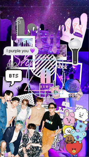 BTS Estetiikka BT21 Purppura — Bts estetiikka Taustakuvat