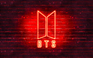 BTS-logo neonpunaisena taustakuva — Bts logo GIF Taustakuvat