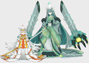 Celesteela ja Kartana ihmishahmoina — Nintendo Taustakuvat