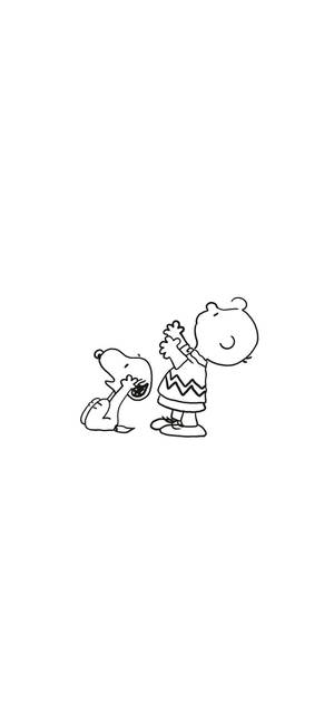 Charlie Brown Snoopy ääriviiva taustakuva — iPhone 16e Taustakuvat