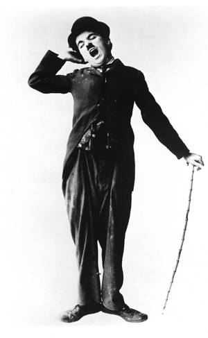 Charlie Chaplin erittäin uninen ilme kasvoillaan keppi kädessä -taustakuva — Galaxy Tab S9 Ultra Taustakuvat