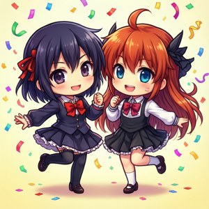 Söpö chibi-taustakuva Sumomosta ja Kotokosta Chobitsista. — Infinix Zero Taustakuvat