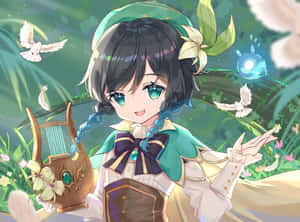 Chibi Venti profiilikuva — Genshin impact GIF Taustakuvat
