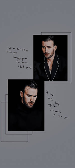 Chris Evans musta minimalistinen taustakuva — iPhone 12 Taustakuvat
