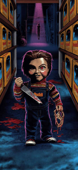 Chucky Child's Play 2019 -juliste taustakuva — iPhone 13 Mini Taustakuvat