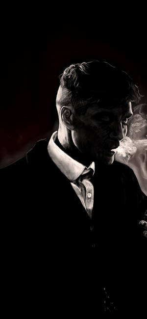 Cillian Murphy musta estetiikka -taustakuva — iPhone 18 Taustakuvat