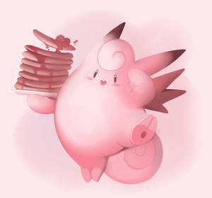 Clefairy-kehitys ja pannukakut — Pokemon Puhelin Taustakuvat