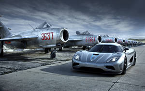Cool auto Koenigsegg harmaa taustakuva — Hienot autot GIF Taustakuvat