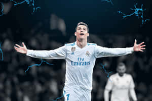 Cristiano Ronaldo toiminnassa jalkapallokentällä — Cristiano ronaldo Taustakuvat