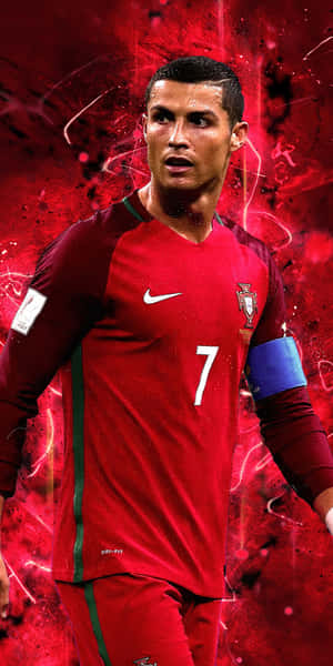 Cristiano Ronaldo laukoo voimakkaasti kentällä