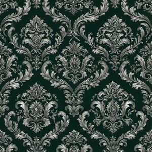 Koristeellinen hopeinen damaskki tummanvihreällä taustalla kuninkaalliseen Slytherin-ilmeeseen sopivaksi taustakuvaksi.