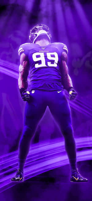 Danielle Hunter Minnesota Vikings Violetti Juliste — Vivo V60e Taustakuvat