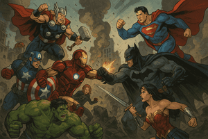 Marvel-estetiikkatausta, DC-sarjakuvatausta, Batman, supersankaritausta, Teräsmies, Rautamies, Ihmenainen