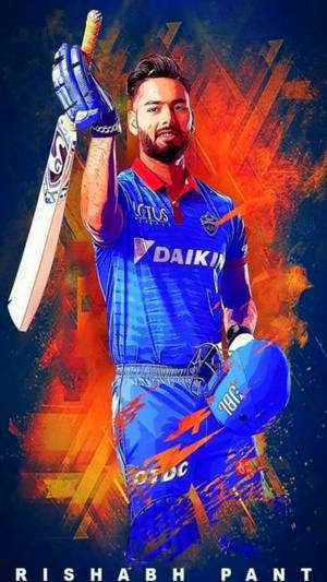 Delhi Capitals -pelaajan Pantin signeerattu valokuva -taustakuva — 9:16 Taustakuvat