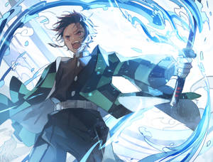 Demon Slayer 4k Tanjiro Vesi Taustakuva — Demon slayer 4K GIF Taustakuvat