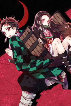 Demon Slayer Nezuko veljensä Tanjiron kanssa