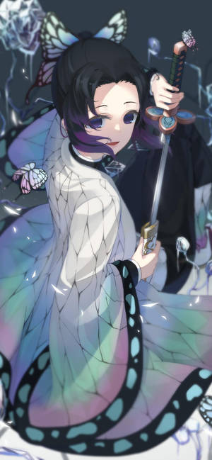 Demon Slayer Puhelin Shinobu — Galaxy S25 Ultra Taustakuvat