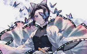 Demon Slayer Purppura Ja Siniset Perhoset Shinobu PFP — Demon slayer Taustakuvat