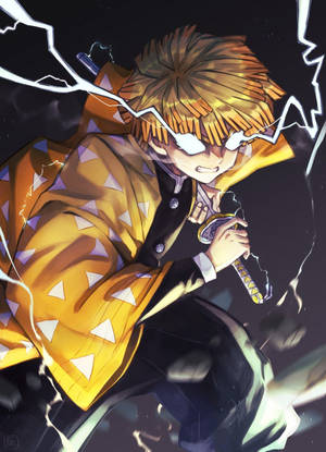 Demon Slayer Zenitsun ukkossilmät — 鬼滅の刃 善逸 Taustakuvat