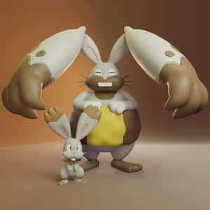 Diggersby- ja Bunnelby-hahmot — Pokemon Taustakuvat
