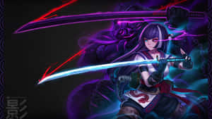 Violetti anime-taustakuva