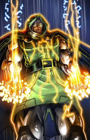 Doctor Doom -käsineen laserit -taustakuva — Honor MagicPad4 Taustakuvat