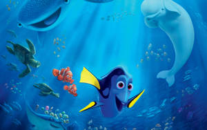 Dory ja Nemo Disney 4K Ultra Wide — Esteettinen sarjakuva Taustakuvat