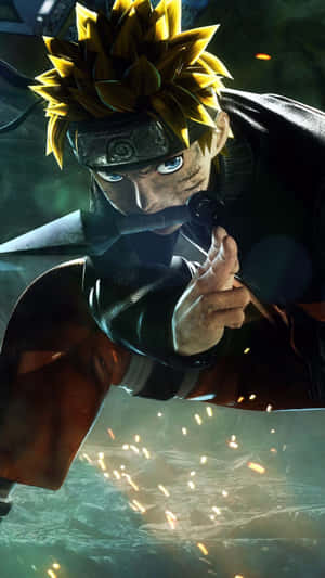 Dynaaminen Naruto-toimintaposeeraus puhelimen taustakuva — Naruto puhelin GIF Taustakuvat