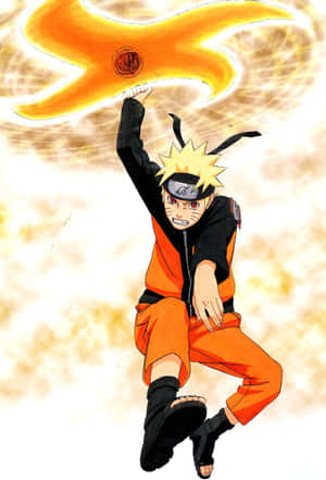 Eeppinen Naruto-toimintaposeeraus mystisellä taustalla — Naruto puhelin GIF Taustakuvat