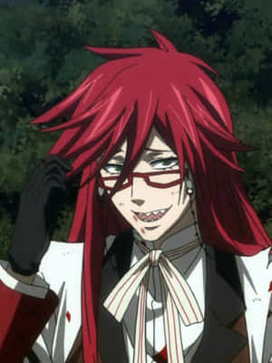 Eksentrinen Viikatemies, Grell Sutcliff punaisella taustalla — iPad Air 13 Taustakuvat