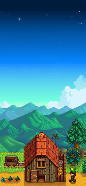 Stardew Valley 2D-talo maatilalla -taustakuva — iPhone 17 Pro Taustakuvat