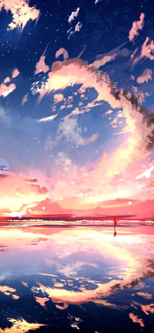 Anime Auringonlasku iPhone — Vivo X Taustakuvat