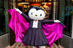 Elävä kokoinen lepakko Hello Kitty Halloween -taustakuva — Hello Kitty Halloween Taustakuvat