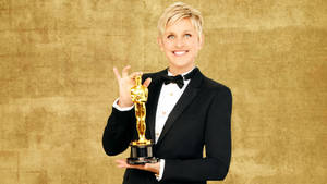 Ellen DeGeneresin kultainen Oscar-palkinto -taustakuva — Chromebook Taustakuvat