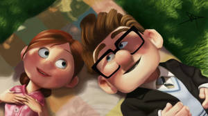 Ellie ja Carl Fredricksen Up -elokuvataustakuva — Chromebook Taustakuvat
