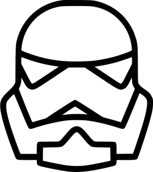 Ensimmäisen ritarikunnan Stormtrooper-kypärän ääriviivat