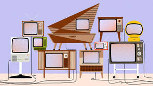 Esteettisiä retro vintage televisioita