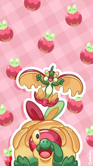 Flapple Appletunin yläpuolella — Pokemon Puhelin Taustakuvat