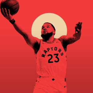 Fred Vanvleet punainen taideteos -taustakuva — Pixel Watch Taustakuvat