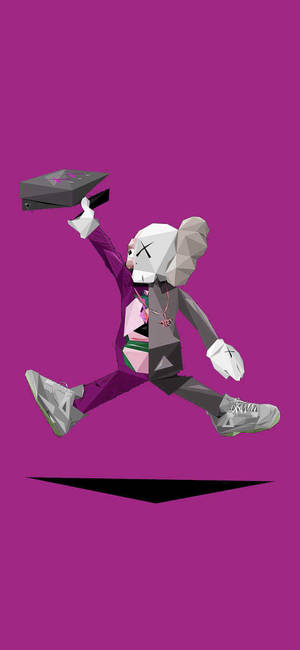 Kaws PC violetilla taustalla — iPhone 15 Pro Max Taustakuvat
