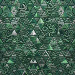 Moderni geometrinen kuvio käärmeaiheilla. — Slytherin estetiikka Taustakuvat