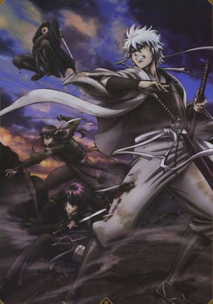 Gintama-hahmot valmiina taisteluun -taustakuva — Oppo Pad 5 Matte Display Taustakuvat