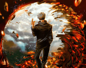 Saturo Gojo laavan kanssa Jujutsu Kaisen -anime-taustakuvassa
