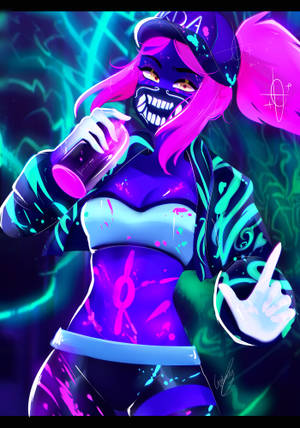 Graafinen taide LoL KDA Akali -taustakuva — OnePlus Pad 4 Taustakuvat